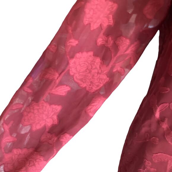 Jack by BB Dakota Burgundy Floral Lace Overlay Slip Dress LARGE Whimsygoth Fairy - Picture 5 of 11